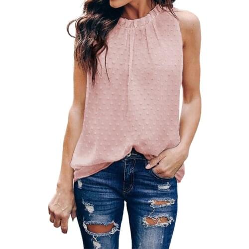 Summer Casual Women Tank Tops Cute Swiss Dot Sleeveless Ruffle Tanks Plus Size Clothing Elegant Tank Top for Woman Blouse S-XXL