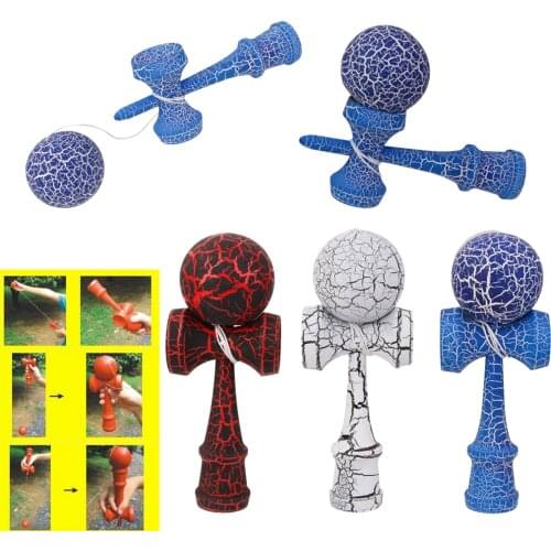 Fashion Wooden Crack Paint Kendama Toys Sword Ball Beech Wood Skill Balls For Kids Funny Games Skillful Juggling Ball Game Toy
