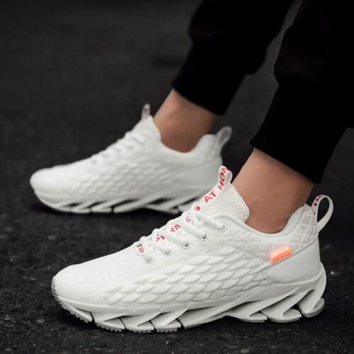 Hot Sale Mens Sneakers Blade Shoes White Breathable Mesh Sneakers Male Sizes 39-46 Non-slip Cushion Men Trainers bambas hombre