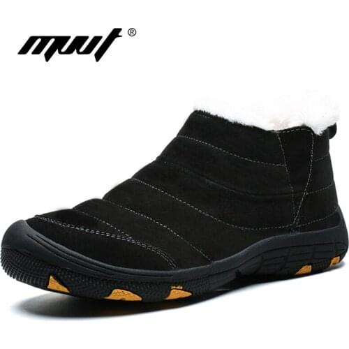 Keep warm Winter Men Boots Warm Snow Boots Suede leather outdoor Work boots Men Footwear Fashion Rubber Ankle boots