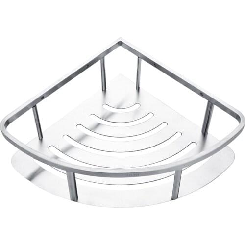 Stainless Steel Wall Mounted Bathroom Shower Corner Basket Shower Gel Storage Shelf Organizer