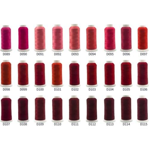 D095-D186 120D 4000m 600color Polyester Embroidery Thread Filament Threads High Strength Sheen For Machine Sewing Home Thread