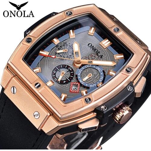 ONOLA Top Brand Mens Military Wristwatch Waterproof Automatic Mechanical Watch With Calendar Display Multifunction Fashion Gift