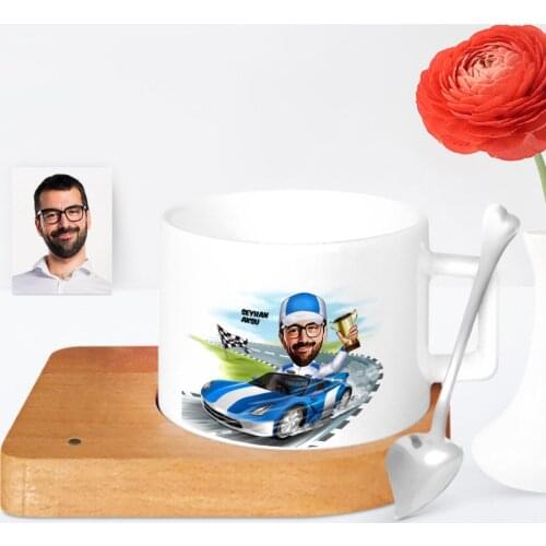 Personalized Rallici Cartoon Wooden Altlıklı Ceramic Cup-1