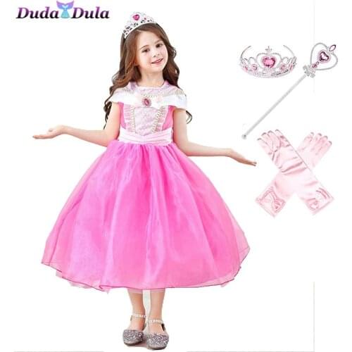 Girls Dress Snow Queen 2 Christmas Cosplay Costume Dresses Princess Dress Birthday Party Dresses New Year kids clothes