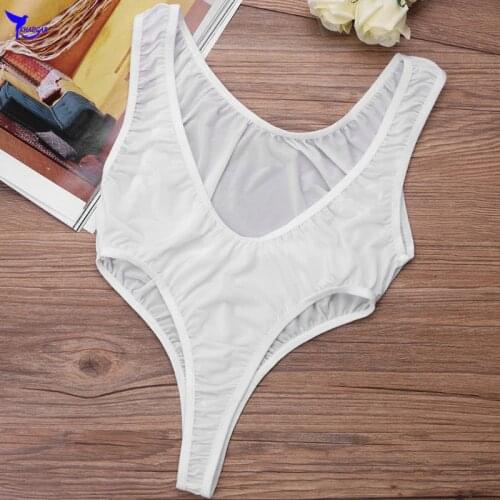 Beach Sunbath G String Transparent One Piece Swimsuit Thong Bathing Suit Solid Swimwear 2019 Women Brazilian Micro Mini Bikinis