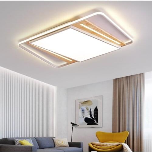 Nordic Modern Atmospheric Square Log Led Ceiling Lamp for Living Room Minimalist Iron Round Ceiling Lamp for MasterBedroom Study