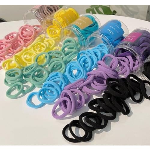 50Pcs Girls Hair Rope Cute Hair Ring High Elastic Hair Band Candy Color Rubber Band Ponytail Holders Headdress Hair Accessories