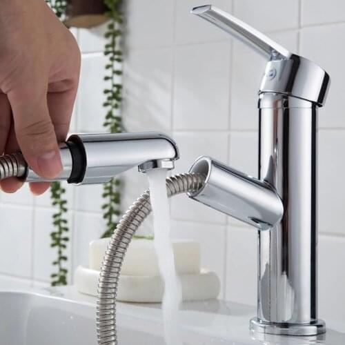 Kitchen Faucet Bathroom Basin Faucet Single Handle Single Hole Mixer Tap Deck Mounted Hot And Cold Tap Sink Brass Faucet