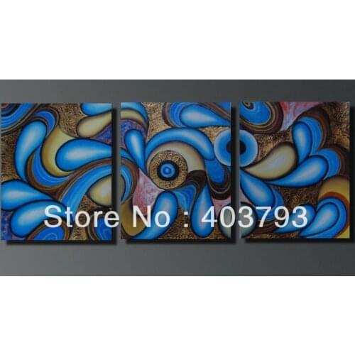 MODERN ABSTRACT HUGE WALL ART OIL PAINTING ON CANVAS beautiful abstract blue flower ree shipping