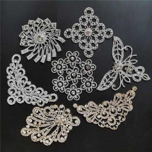 Bridal Belt Rhinestone Applique Crystal Sash Chain Bling Diamante Lace Diamond Trim Ribbon Necklace Gem Sparkle Wedding Dress