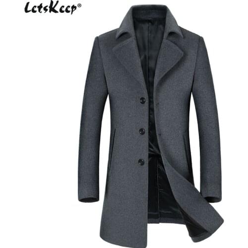 High Quality LetsKeep Winter long wool coat men Windbreaker mens woolen coat casual outerwear busniess overcoat Plus size, MA534