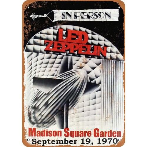 WallColor 8*12 Metal Sign 1970 Zeppelin at Madison Square Garden Vintage Look