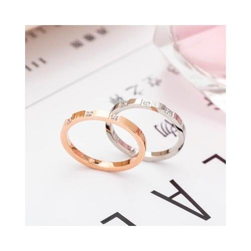 YUN RUO Pave Zircon Couple Ring Rose Gold Color Fashion Titanium Steel Jewelry Birthday Gift Woman Never Fade Drop Shipping