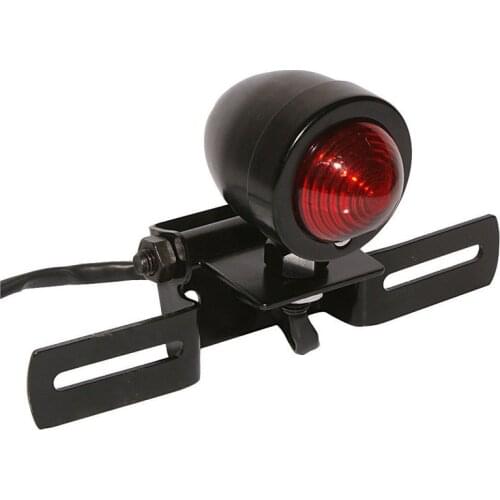 Bullet Motorcycle Rear Light Stop Tail Lamp For Harley Bobber Cafe Racer Custom Brake Motos Bulb+Plate For Suzuki Kawasaki