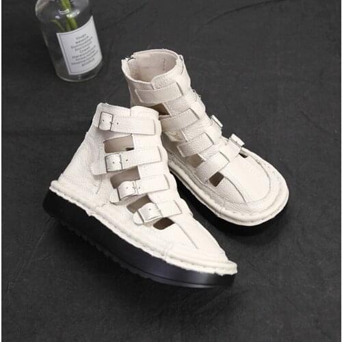 Spring and summer original handmade with Roman sandals female 2019 summer retro casual hollow platform boots Martin shoes