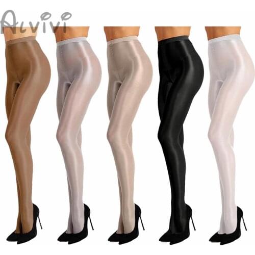 Women Sexy Pantyhose Stockings Ladies Thin Lingerie Oil Shiny High Elasticity Silk Stockings Underwear Babydoll Pantyhos