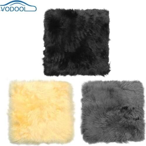 VODOOL Winter Car Seat Cushion Cover Seat Universal Warm Plush Wool Seat Pad Home Office Chair Mat For Car Interior Decor