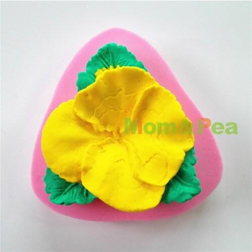 Mom&Pea 0763 Free Shipping Flower Shaped Silicone Mold Cake Decoration Fondant Cake 3D Mold Food Grade