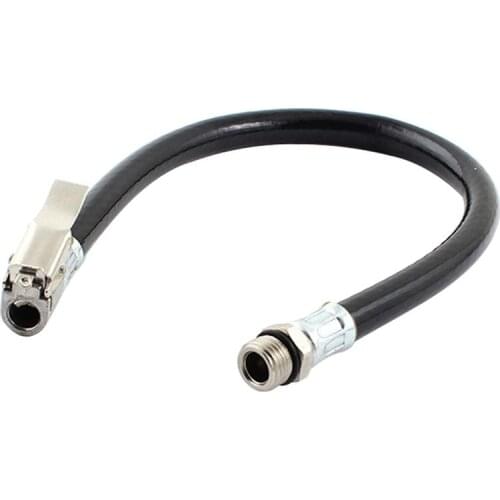 1Pcs Bike Car Flexible Clip On Air Tyre Tire Valve Chuck Hose Hose Black Pneumatic Tube Inflatable Tool Inflator Accessorie E2A6