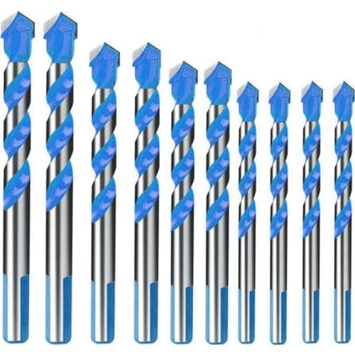 10Pcs Tungsten Carbide Masonry Drill Bit Set for Metal Steel Porcelain Ceramic Tile Concrete Brick Plastic Wood (6 8 10 12mm)