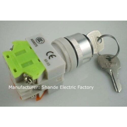 1NO + 1NC key switch 2 position locked