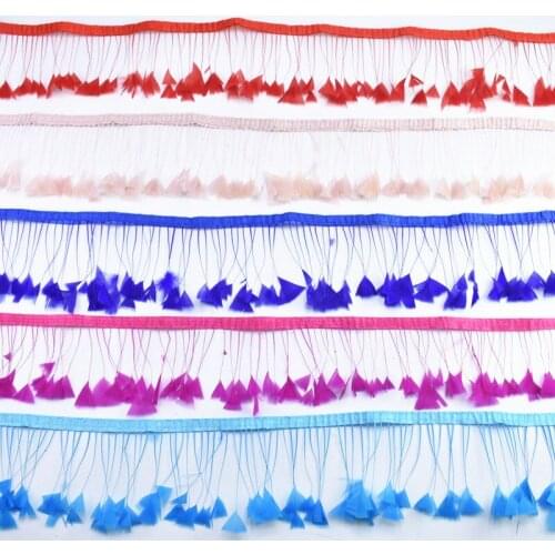 2 Meters/Lot Dyed Turkey Goose Feather Trims Fringe Trim White Pheasant Feather Trimming Skirt Dress Carnival Costumes Clothing