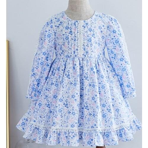 2020 Summer New vintage baby Girls Dress long sleeve Printed Cute Vintage Princess party ball gown Dress