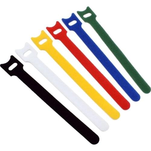 50Pcs Reusable Black Cable Cord Nylon Strap Hook Loop Ties Tidy Organiser Tool Hook and Loop Cable Ties Multiple Colour Dropship
