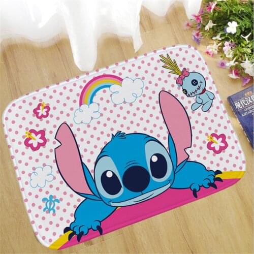 60x40cm Disney Stitch Doormat Insole Kitchen Carpet Indoor Outdoor Welcome Bathroom Anti-slip Floor Mats Cartoon Rug Play Mat