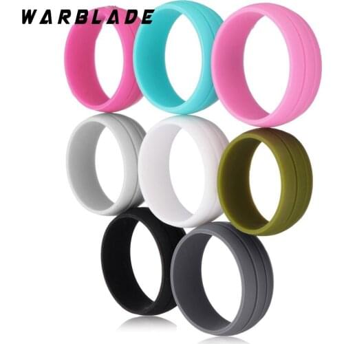 7pcs/set 6-12 Size Natural Silicone Ring Hypoallergenic Crossfit Flexible Silicone Finger Rings For Men Women Jewelry Wholesale