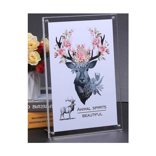 Multiple Sizes ACRYLIC Photo Frame Product Price Tag Display Stand Transparent Screws Advertising EUROPE High-End Gift Fashion