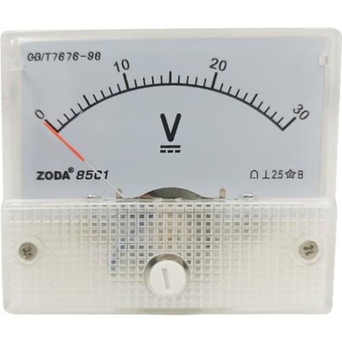 1PC 85C1-V 5V 10V 15V 30V 50V 75V 100V 250V DC Direct Analog Meter Panel Gauge DC Voltage Current Meter 64*56MM Voltmeter