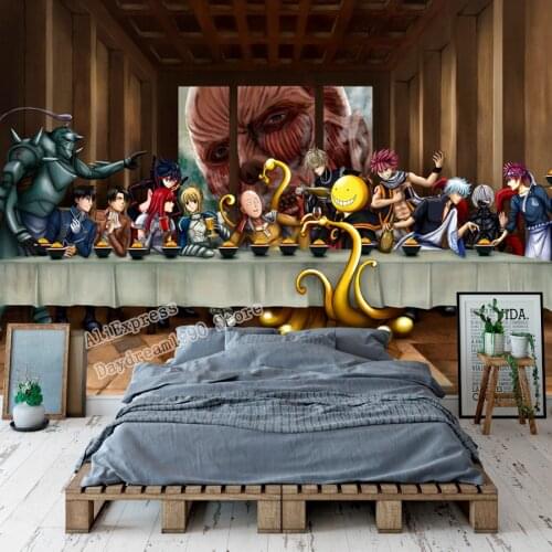 Anime crossover Wallpaper Attack On Titan ONE PUNCH-MAN Wall Murals Custom 3D Wallpapers Boys Bedroom Cosplay Studio Wall art