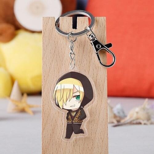 Anime YURI!!! on ICE Keychain Holder for Cars Bags Pendants Victor Nikiforov Yuri Katsuki Pendant Keyrings 1pcs YURI Key chains