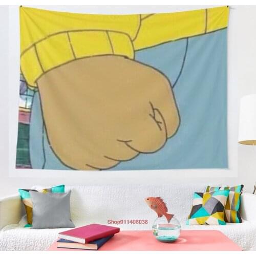 Arthur Fist Meme tapestry Mosaic Style Hippie Boho Wall Tapestries Mandala Fabric Mat Living Room Decor