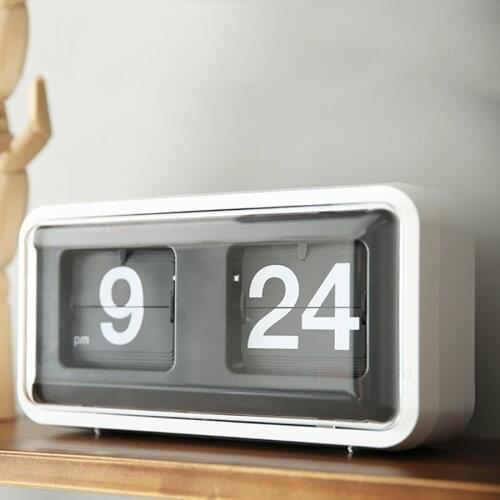 Creative Auto Digital Flip Table Clock Bedroom Decoration Classic Retro Flip Down Clocks Modern Page Turning Desk Clocks