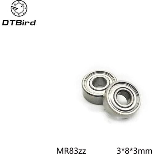 Free shipping 20pcs MR83ZZ Miniature Bearings ball bearing 3X8X3 mm 3*8*3 MR83 ZZ radial shaft