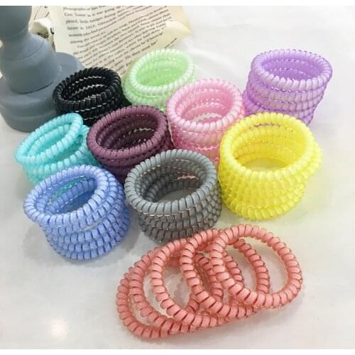 Free shipping 5pcs/lot Korean style fashion girl candy color hair rubber rope telephone Hair ring line lovely Elastic hairband
