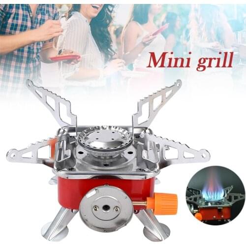 Mini Safe And Durable Barbecue Grill Outdoor Portable Folding Small Square Stove Camping Gas Stove Durable Estufa De Camping
