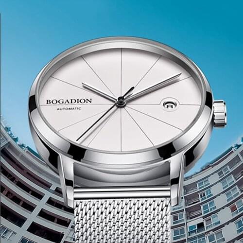 Luxury Mens Mechanical Watch Fashion Automatic Watch Men 40mm Stainless Steel Calendar Waterproof Wristwatch Reloj Para Hombre