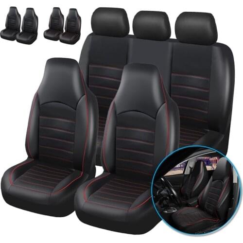 AUTOYOUTH PU Leather Front Car Seat Covers Fashion Style High Back Bucket Car Seat Cover Auto Interior Car Seat Protector 2PCS