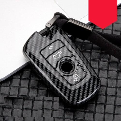 Glossy Carbon fiber ABS Car Remote Key Case Fob Cover For BMW 1 2 3 4 5 6 7 Series X1 X3 X4 X5 X6 F30 F10 F07 F20 G30 F15 F16