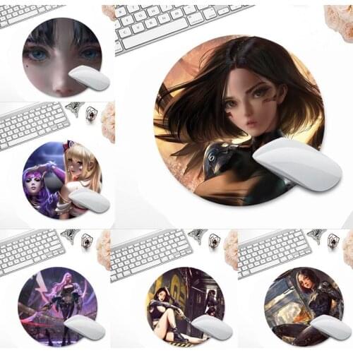 3D amine cute sexy girl Laptop Gaming Mice Mousepad Round Non-slip Cushion