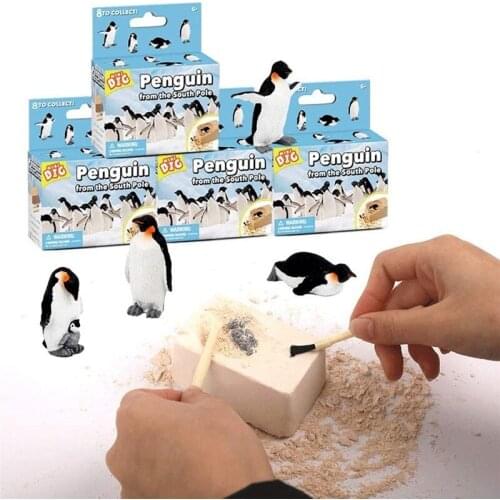 Dig Toy Penguin Dinosaur Excavation Kit Fossils Model Discover Science Toys Archaeological Excavation Kids Toy Antistress Toy