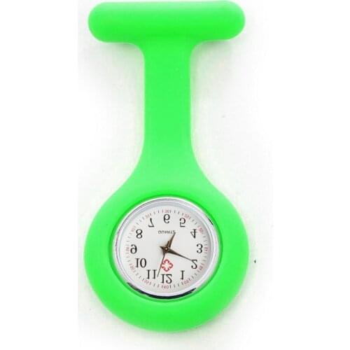 30# Pocket Watches Enfermera Silicone Nurse Watch Brooch Tunic Fob Watch Free Battery Clip-On Analog Digital Brooch Pocket Watch