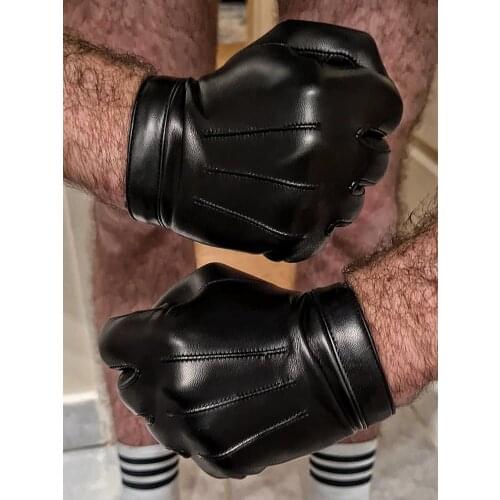 KIMOBAA man real lambskin top Italy leather with wrist button gloves