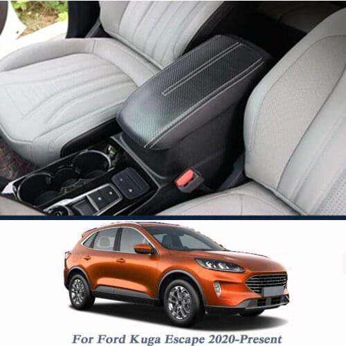 Leather Car Central Armrest Box Cover Arm Rest Protection Case Accessories For Ford Escape/kuga 2020 Interior Accessories