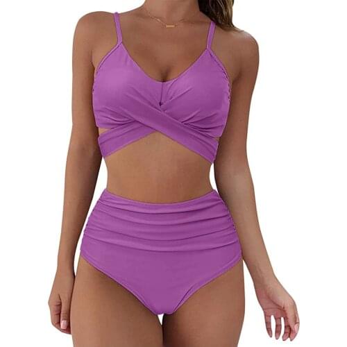 High Waist Bikini Swimsuit Swimwear Women Sexy Soild Bikini Set Push Up Bathing Swimwear High Waist Biquini Bikini Set