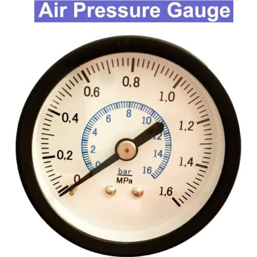50mm 16 bar 1.6Mpa Pressure Gauge Fuel Air Compressor Meter Hydraulic Pressure Tester Manometer Double Scale Pressure Measurer